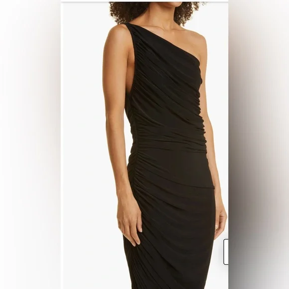 Norma Kamali Black One Shoulder Dress - Picture 5 of 8